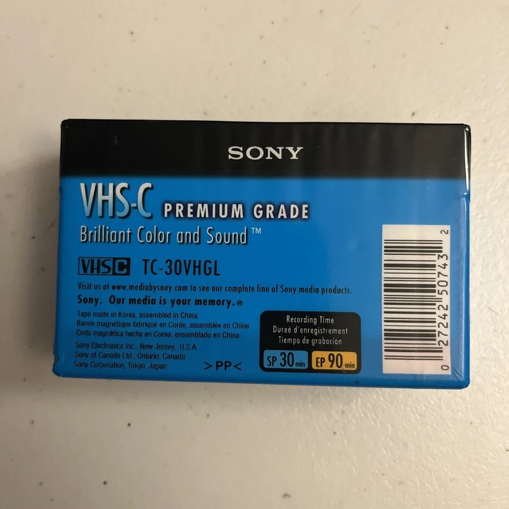 Sony VHS-C Two Pack 30 min. SP or 90‎ min. EP Camcorder Blank Tape New Premium